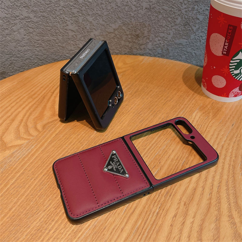 Prada プラダgalaxy zflip4 5 6ケースブランド人気Galaxy Z fold4 5 6ケース革製