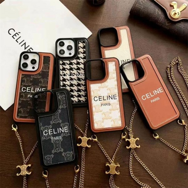 CELINE セリーヌiphone14 16 pro 15 plusケースブランドカード入れハイブランドiphone14pro/16 15plusカバー人気アイフォン14pro max/16 15 proケース韓国風iphone16/14/13/15pro maxケースレディース斜め掛け