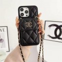 Chanel シャネルハイブランドiphone14pro/16 15plusカバー人気アイフォン14pro max/16 15 proケース韓国風iphone16/14/13/15pro maxケースレディース斜め掛けブランド携帯ケースiphone 16 15 pro max 14pro/13 pro maxケース手帳型