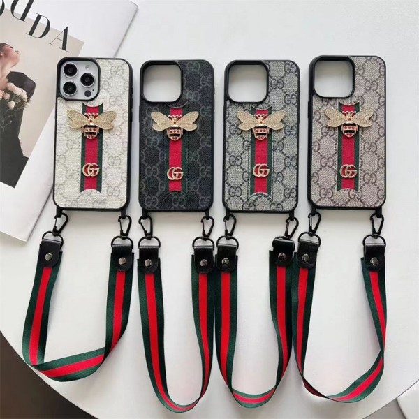 Gucci グッチiphone16 pro max 14 pro 15 plusケースブランドカード入れ人気アイフォン14pro max/16 15 proケース韓国風iphone16/14/13/15pro maxケースレディース斜め掛けハイブランドアイフォン16 15 14ケーストランク型