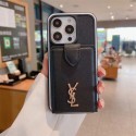 Ysl イブサンローランiphone14 16 pro 15 plusケースブランドカード入れハイブランドiphone14pro/16 15plusカバーiphone15 plus14 16 pro maxケースブランドコピーメンズアイフォン16 15/14/13/ 12 pro maxケースパロディー