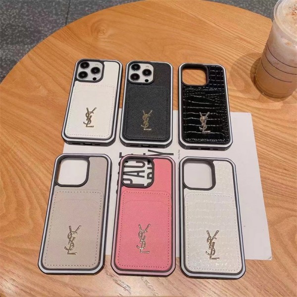 Ysl イブサンローランiphone14 16 pro 15 plusケースブランドカード入れハイブランドiphone14pro/16 15plusカバー韓国風iphone16/14/13/15pro maxケースレディース斜め掛けブランド携帯ケースiphone 16 15 pro max 14pro/13 pro maxケース手帳型