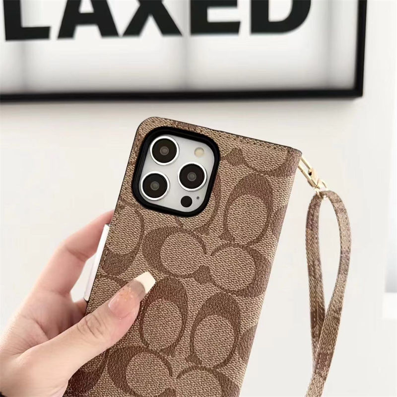 Coach コーチiphone14 16 pro 15 plusケースブランドカード入れ韓国風