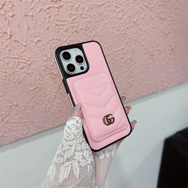 Gucci グッチハイブランドiphone 16 pro max/15 14plusカバー韓国風iphone16/14/13/15pro maxケース 革製 カード収納