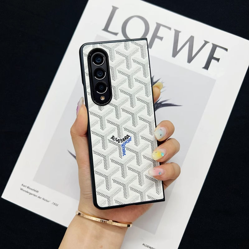 Goyard ゴヤール人気Galaxy Z fold4 5 6ケース革製ハイブランドギャラクシー z フリップ5 4 6ケース