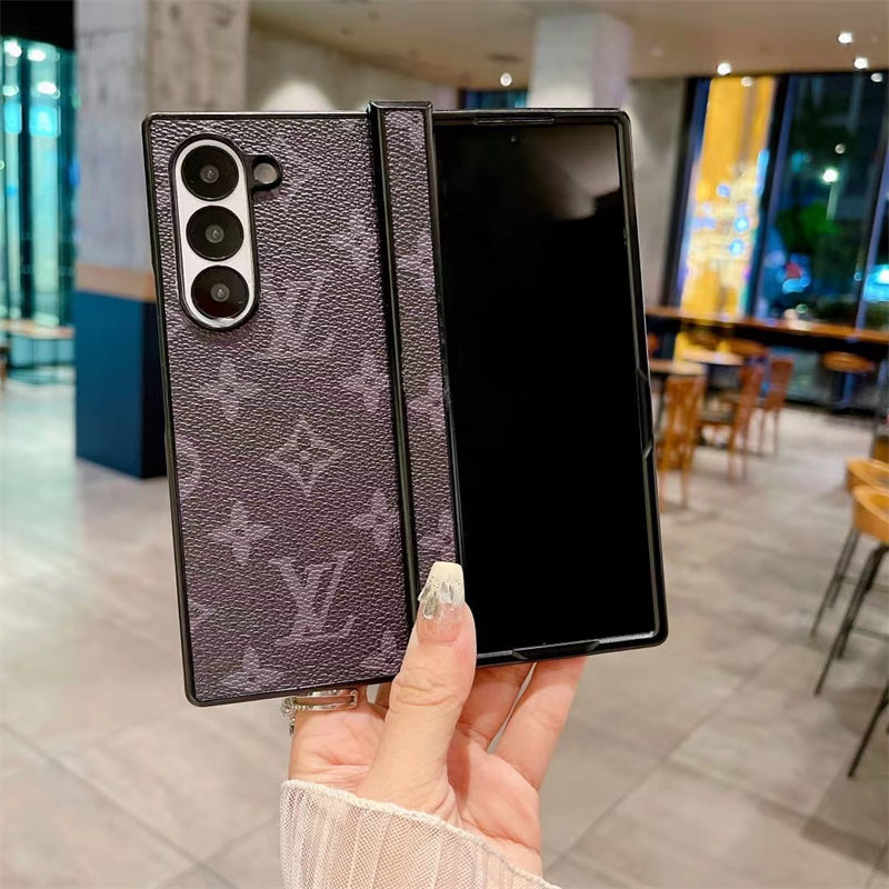 Lv ルイヴィトン人気Galaxy z flip6 fold6ケース革製galaxy z fold6 5 4 3 2ケースハイブランド男女galaxy z flip5 4 6ケース