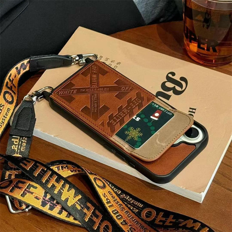 Off-White オフホワイトiphone14 16 pro 15 plusケースブランドカード入れ韓国風