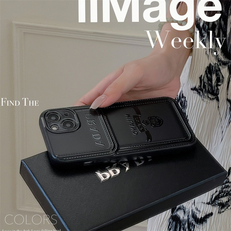 Prada プラダiphone14 16 pro 15 plusケースブランドカード入れ韓国風iphone16/14/13/15pro maxケース