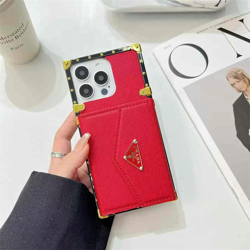 Prada プラダiphone14 16 pro 15 plusケースブランドカード入れハイブランドiphone14pro/16 15plusカバー